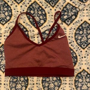Nile, burgundy sports bra
